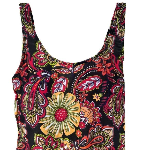 Nicole Miller Swimsuit One Piece Size M NEW Paisley Floral Bohemian Multicolor - Picture 2 of 9